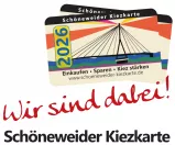 Bild mit Kiezkarte und Text "Wir sind dabei - Schöneweider Kiezkarte" Link ausf die Seite der Schöneweider Kiezkarte